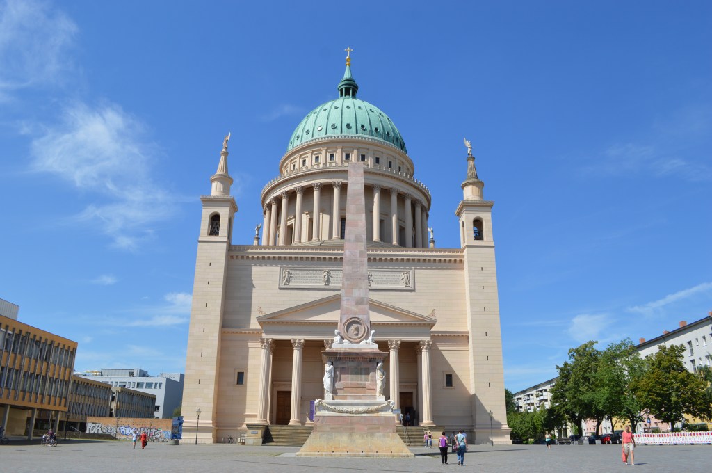 St. Nicholas' Church in Potsdam – Neoclassical dome and columns under blue sky