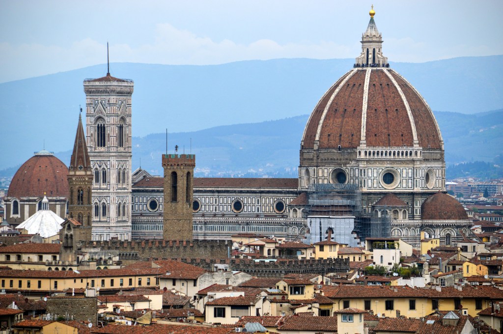 Florence cityscape with the Cathedral of Santa Maria del Fiore and Palazzo Vecchio