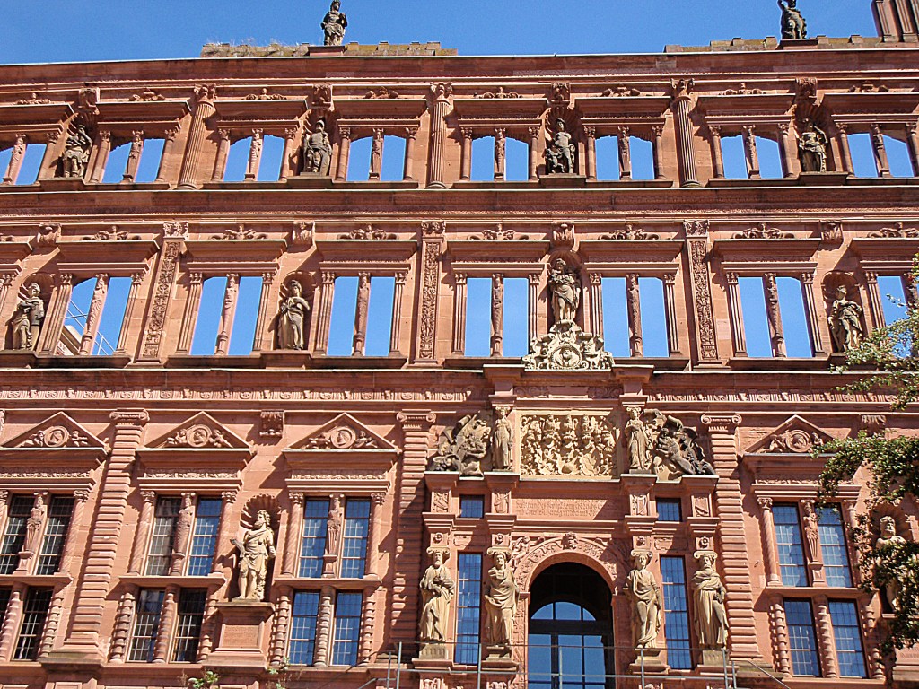 Facade of Friedrich Building at Heidelberg Castle – Ornate Renaissance architecture with statues and carvings