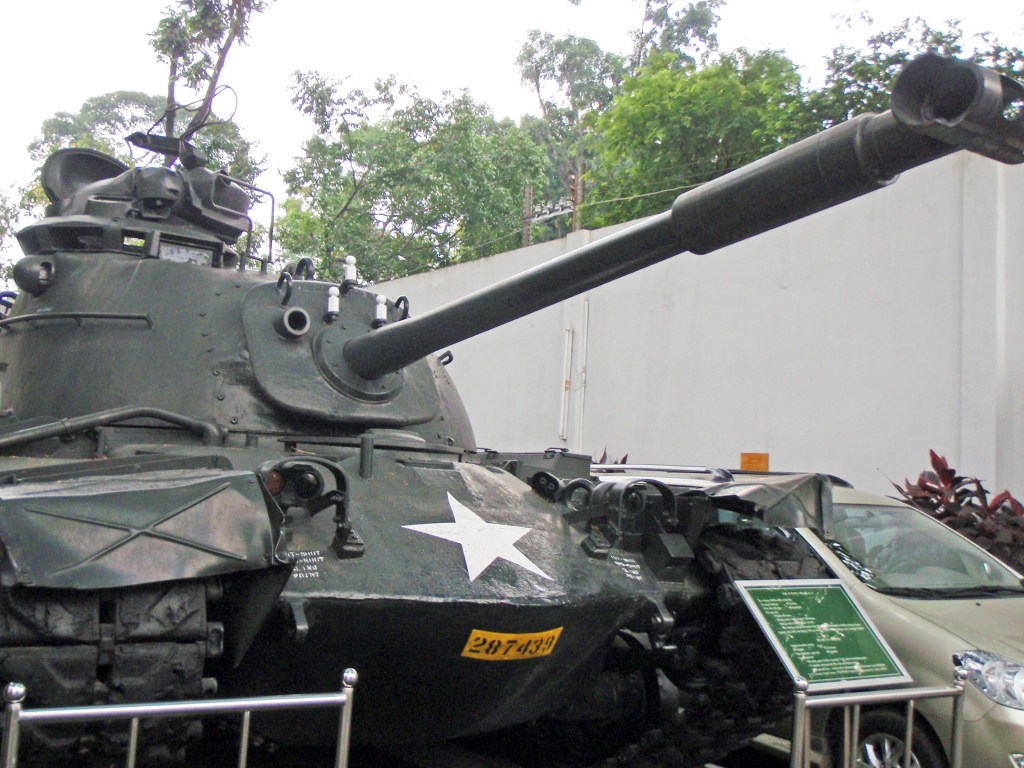 tank displayed at war remnants museum in ho chi minh city