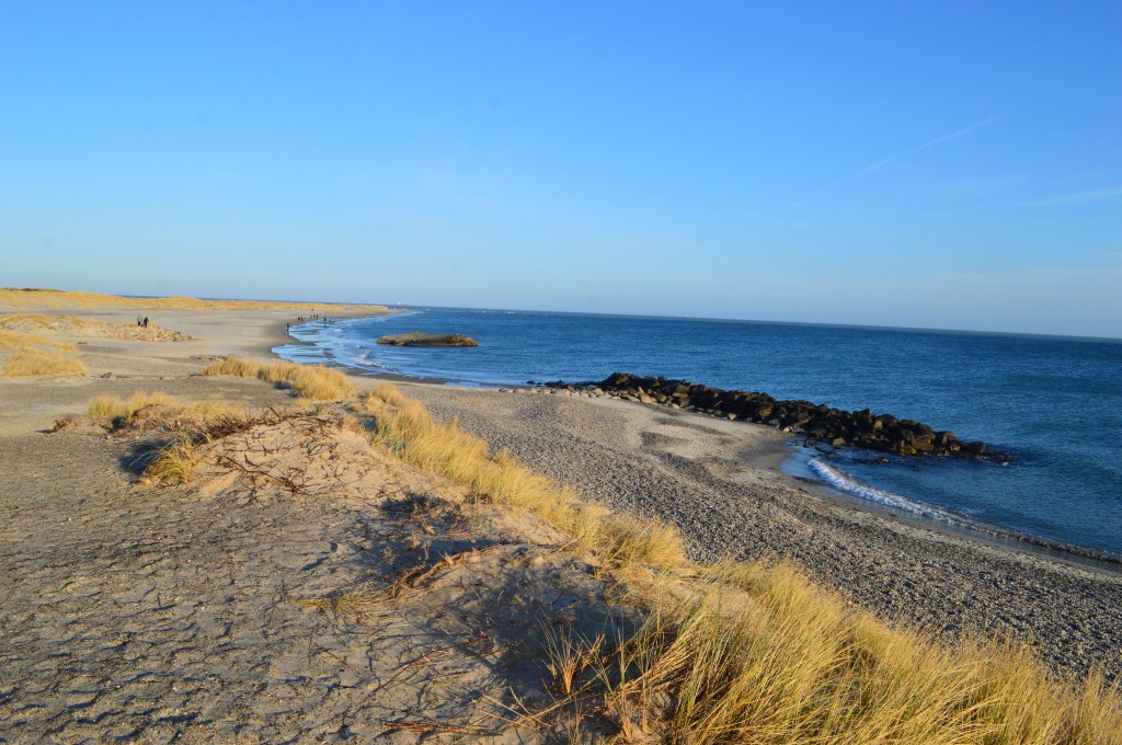 View of Grenen in Skagen, where the Baltic Sea and North Sea meet
