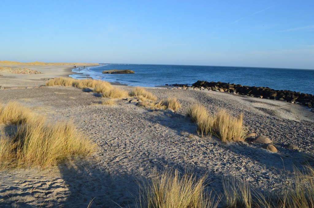 View of Grenen in Skagen, where the Baltic Sea and North Sea meet