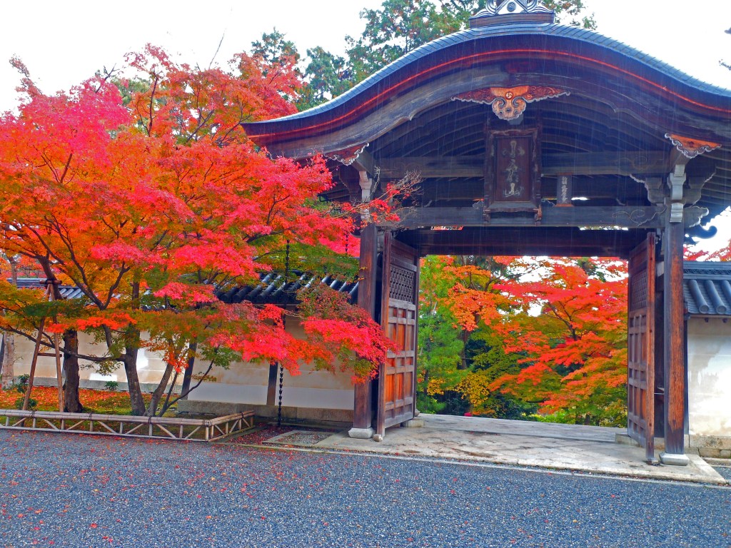 Nisonin Temple in Kyoto, Japan – A historic Buddhist temple with autumn foliage