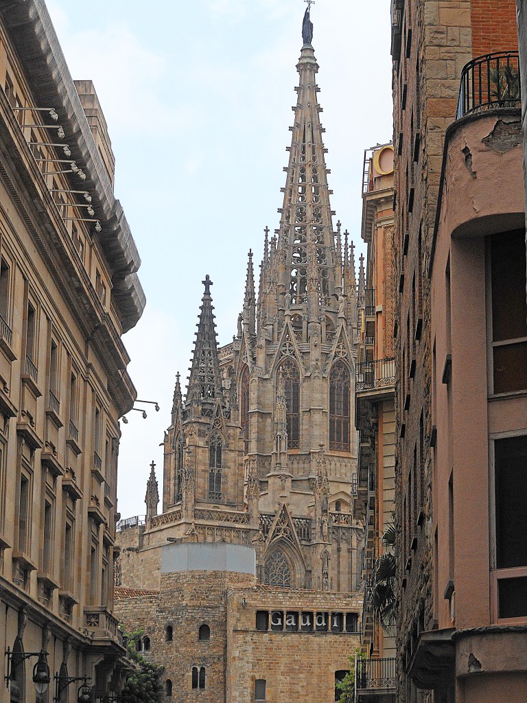 barcelona cathedral – neo-gothic façade in the gothic quarter of barcelona